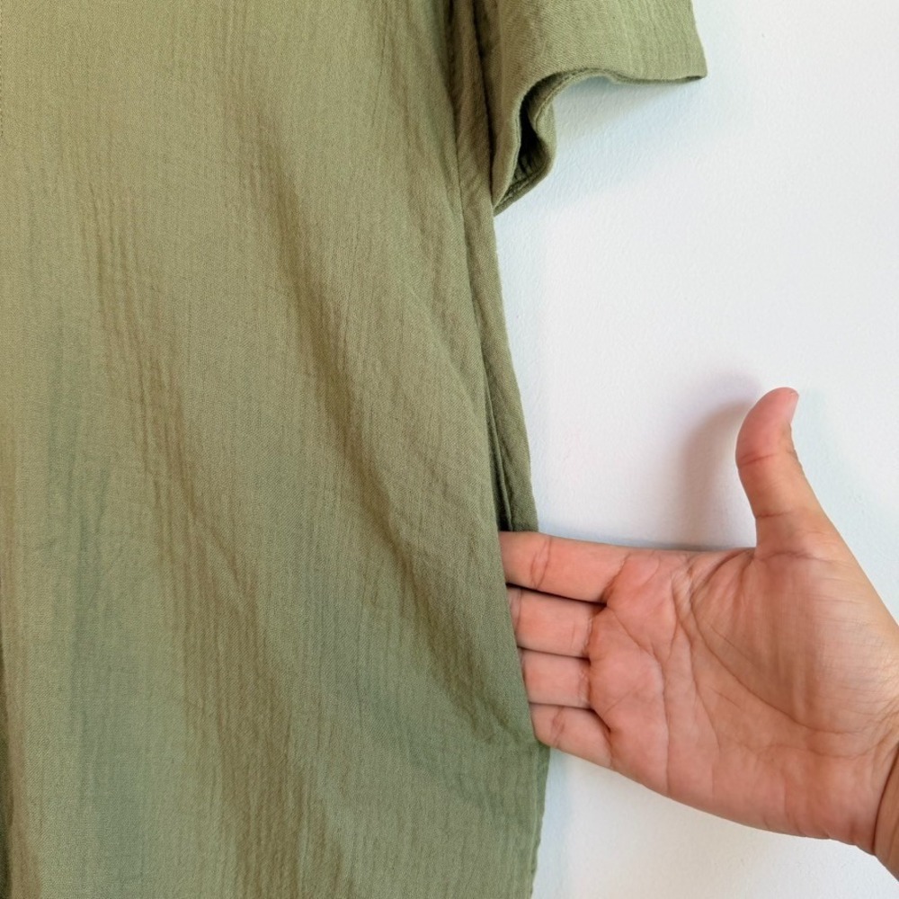 Soft Surroundings Textured Cotton Gauze Maxi Dress XS Modest Boho Earthy - Picture 6 of 12